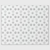 Papier Cadeau Feuilles de neige en argent Papier d'enveloppement (Plat)