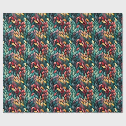 Papier Cadeau Feuilles de Noël Abstraits (Plat)