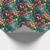 Papier Cadeau Feuilles de Noël Abstraits (Coin)