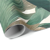 Papier Cadeau Feuilles de palme dans les tons muets (Coin rond)