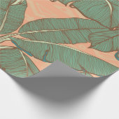 Papier Cadeau Feuilles de palme tropicale sans couture arrière - (Coin)