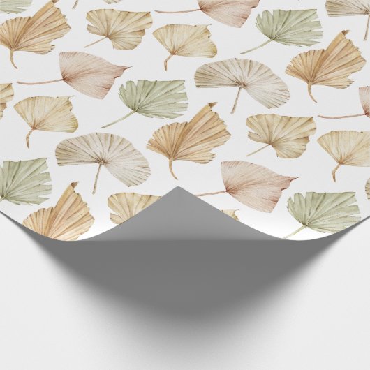 Papier Cadeau Feuilles de palmier aquarelles exotiques (Coin)