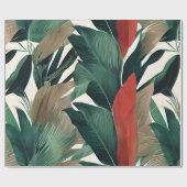 Papier Cadeau Feuilles de palmier aux tons feutrés (Plat)