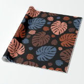 Papier Cadeau Feuilles de palmier colorées (Déroulé)