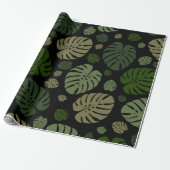Papier Cadeau Feuilles de palmier colorées (Déroulé)