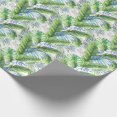 Papier Cadeau Feuilles de palmier d'aquarelle, arrière - plan ex (Coin)