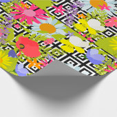 Papier Cadeau Feuilles De Palmiers Et Fleurs