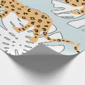 Papier Cadeau Feuilles de palmiers léopards tropicaux, e (Coin)