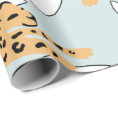 Papier Cadeau Feuilles de palmiers léopards tropicaux, e (Coin rond)