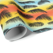 Papier Cadeau Feuilles de palmiers : motif sans soudure. (Coin rond)