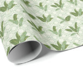 Papier Cadeau Feuilles de palmiers tropicaux (Coin rond)