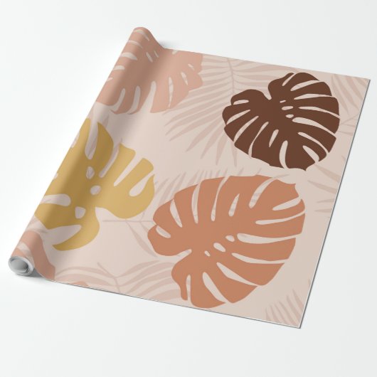 Papier Cadeau feuilles de palmiers tropicaux (Déroulé)