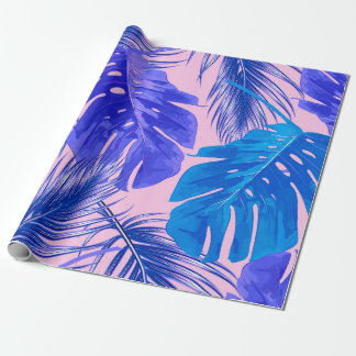 Papier Cadeau Feuilles de palmiers tropicaux, feuilles de jungle