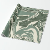 Papier Cadeau Feuilles de papier à envelopper vert Abstrait en m (Déroulé)