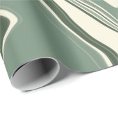 Papier Cadeau Feuilles de papier à envelopper vert Abstrait en m (Coin rond)