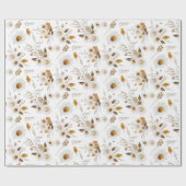 Papier Cadeau Feuilles de papier d'emballage botanique floral (Plat)