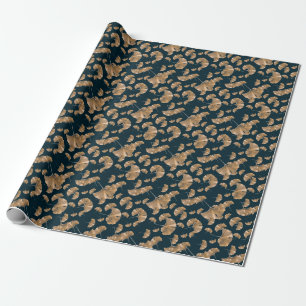 Papier Cadeau Feuilles de paume de ginko tropical, motif hawaïen
