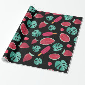 Papier Cadeau Feuilles de pavot, cerise, fraise et pastèque (Déroulé)