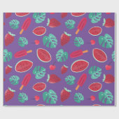 Papier Cadeau Feuilles de pavot, cerise, fraise et pastèque (Plat)