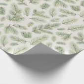 Papier Cadeau Feuilles de pin de Noël Watercolor moderne (Coin)