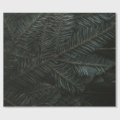 Papier Cadeau Feuilles de pins verts (Plat)