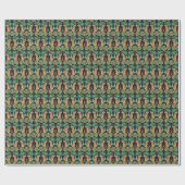 Papier Cadeau Feuilles de tigres : Aquarelle Jungle sans joint. (Plat)