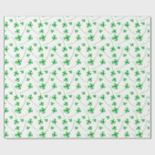 Papier Cadeau Feuilles de trèfle d'aquarelle (Plat)