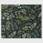 Papier Cadeau Feuilles de verdure aquarelle (Plat)