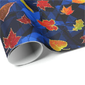 Papier Cadeau Feuilles d'érable (Coin rond)