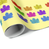 Papier Cadeau Feuilles d'érable colorés (Coin rond)