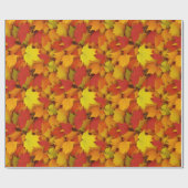 Papier Cadeau Feuilles d'érable d'automne (Plat)