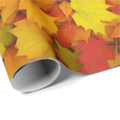 Papier Cadeau Feuilles d'érable d'automne (Coin rond)