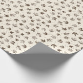 Papier Cadeau Feuilles d'érable d'automne à la crème - motif san (Coin)