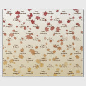 Papier Cadeau Feuilles d'érable de Thanksgiving (Plat)