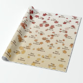 Papier Cadeau Feuilles d'érable de Thanksgiving (Déroulé)