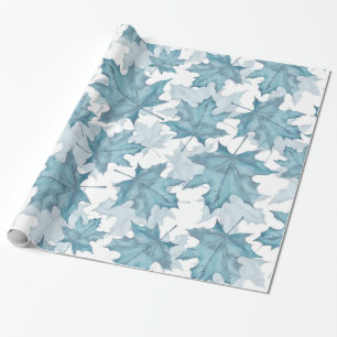 Papier Cadeau Feuilles d'érable. Motif aquarelle