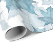 Papier Cadeau Feuilles d'érable. Motif aquarelle (Coin rond)