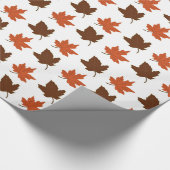 Papier Cadeau Feuilles d'érable motif blanc (Coin)