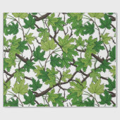 Papier Cadeau Feuilles d'érable sur fond blanc (Plat)