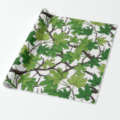 Papier Cadeau Feuilles d'érable sur fond blanc (Déroulé)