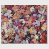 Papier Cadeau Feuilles des arbres d'automne tombés (Plat)