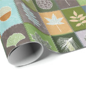 Papier Cadeau Feuilles d'été (Coin rond)