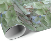 Papier Cadeau Feuilles d'Hydrangea (Coin rond)