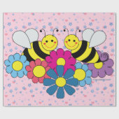 Papier Cadeau Feuilles d'illustration de conception d'abeilles (Plat)