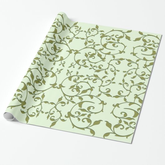 Papier Cadeau Feuilles d'olive défilantes (Déroulé)