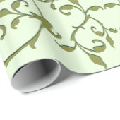 Papier Cadeau Feuilles d'olive défilantes (Coin rond)