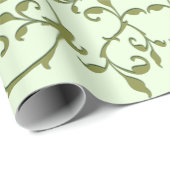 Papier Cadeau Feuilles d'olive défilantes (Coin rond)
