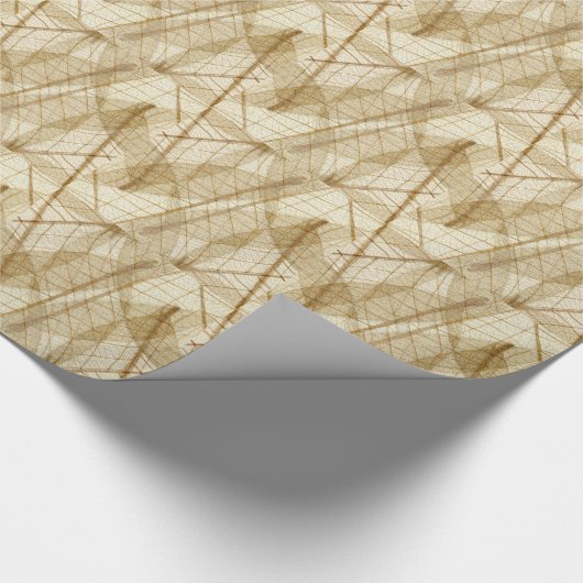 Papier Cadeau Feuilles en dentelle beige crème pâle (Coin)