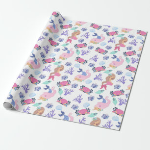 Papier Cadeau Feuilles en papier d'enveloppement de sirène douce