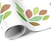 Papier Cadeau Feuilles éparses d'automne (Coin rond)